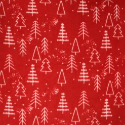 Christmas Trees on Red Anti Pill Fleece Fabric