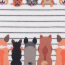 Doggies on White Fence Blizzard Fleece Fabric
