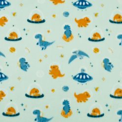 Dinosuars in Space Anti Pill Fleece Fabric
