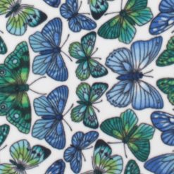 Butterfly on White Anti Pill Plush Fleece Fabric