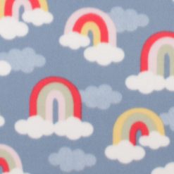 Rainbow Sky on Blue Blizzard Fleece Fabric