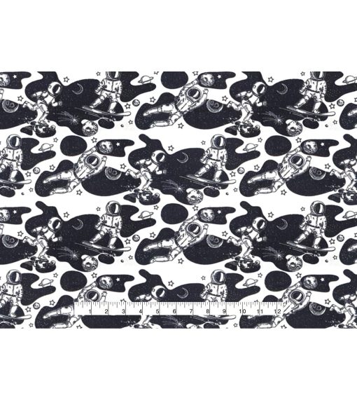 Skateboarding Astronaut Super Snuggle Flannel Fabric - Image 4