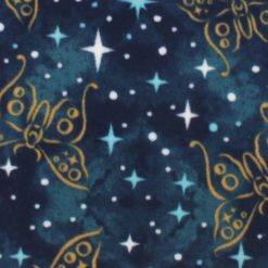 Galactic Celestial Butterflies   Stars on Blue Anti Pill Fleece Fabric