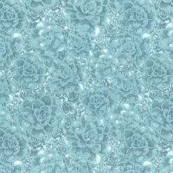 Pearlescent Teal Succulent Quilt Cotton Fabric by Keepsake Calico