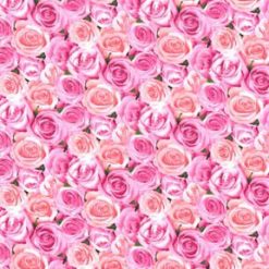 Fabric Traditions Pink Garden Party Roses Premium Cotton Fabric