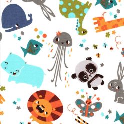 Floral Fox Tail Novelty Cotton Fabric