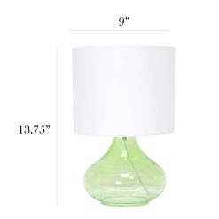 All The Rages 14 Green Raindrop Table Lamp With Fabric Shade