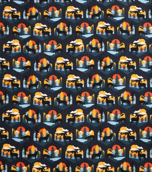 Sunset Wolves Super Snuggle Flannel Fabric