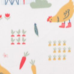Chickens in Boots on White Blizzard Fleece Fabric