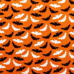 Bats On Orange Glow in The Dark Super Snuggle Flannel Fabric