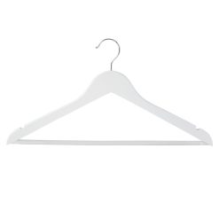 Honey Can Do 17.5 x 9 White Non Slip Swivel Hook Wood Hangers 24pk