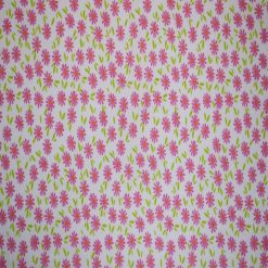 Pink Packed Ditsy Floral on White Cotton Fabric by Quilter s Showcase