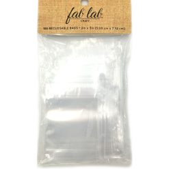 Fab Lab 2 x 3 Clear Reclosable Storage Bags 100pc