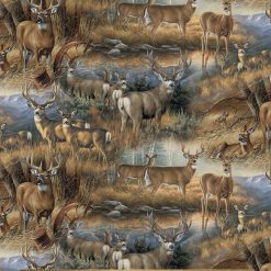 David Textiles Brown Deer Glance Novelty Cotton Fabric