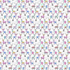 Fabric Traditions Llamas On White Novelty Cotton Fabric