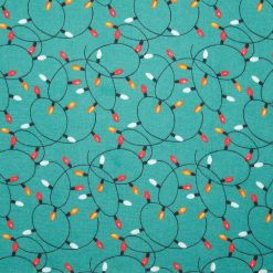 String Lights on Blue Super Snuggle Christmas Flannel Fabric