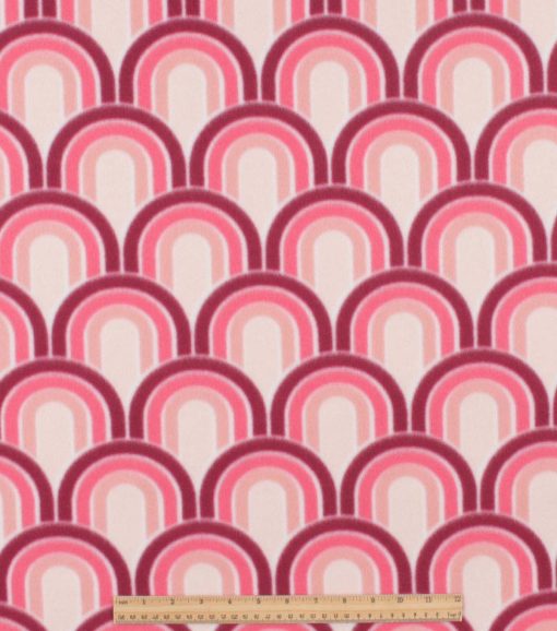 Pink Geometric Tonal Blizzard Fleece Fabric - Image 2
