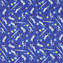 Rocket Ships   Astronauts Super Snuggle Flannel Fabric