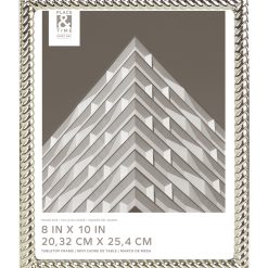 8 x 10 Silver Rope Tabletop Picture Frame by Place   Time