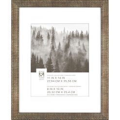 11 x 14 Matted to 8 x 10 Woven Embossed Wall Frame by Place   Time