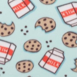 Cookies   Milk on Blue Blizzard Fleece Fabric