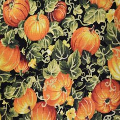 Pumpkin Patches Harvest Glitter Cotton Fabric