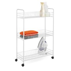 Honey Can Do 23 x 31 White 3 Tier Narrow Utility Storage Cart