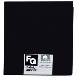 Black 1 Piece Cotton Fabric Quarter