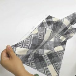 Gray Diagonal Plaid Luxe Flannel Fabric