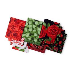 18 x 22 Hi Fashion Batik Rose Cotton Fabric Quarter Bundles 12pc