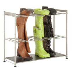 Honey Can Do 27.5 Silver Hanging Boot Storage   Drying Rack
