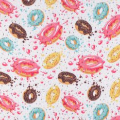 Multicolor Donuts Anti Pill Fleece Fabric