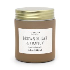 Foundry 6.5oz Frosted Scented Jar Candle With Gold Lid