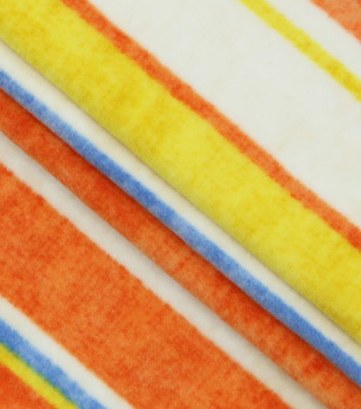 Orange Stripe Luxe Fleece Fabric - Image 2