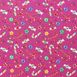 Candies on Pink Super Snuggle Christmas Flannel Fabric