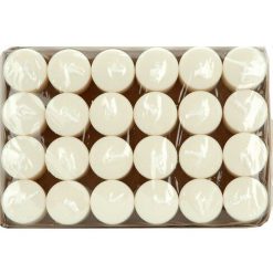 24pk White Unscented Votive Candle by Hudson 43