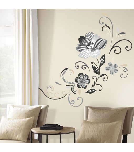 RoomMates Wall Decals Black   White Flower - Image 3