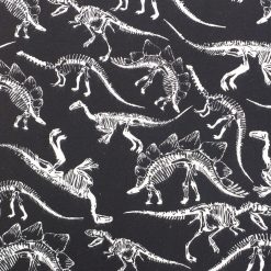Dino Skeletons On Black Super Snuggle Flannel Fabric
