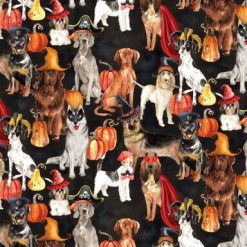 Spooky Dogs Halloween Cotton Fabric