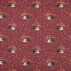 Turkeys On Maroon Cotton Fabric