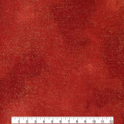 Gold on Rust Quilt Metallic Cotton Fabric by Keepsake Calico