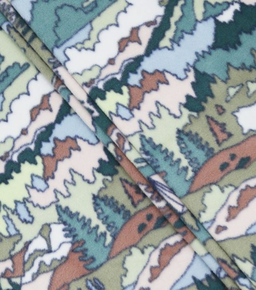 Sketched Landscape Anti Pill Fleece Fabric - Image 2