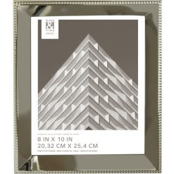 8 x 10 Silver Slanted Beaded Tabletop Picture Frame by Place   Time