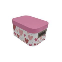 11 Red   Pink Hearts Oval Box With Cut Out Handles by Place   Time