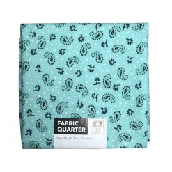 18 x 21 Teal Paisley Cotton Fabric Quarter 1pc by Keepsake Calico