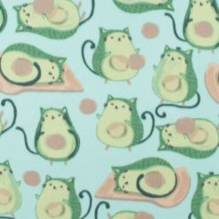 Avocato on Blue Blizzard Fleece Fabric