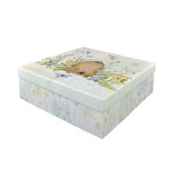 11 Bees   Green Floral Square Box by Place   Time