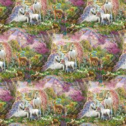 David Textiles Fairytale White Horses   Animals Novelty Cotton Fabric