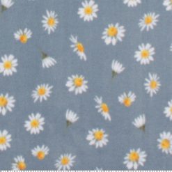 Daisies on Blue Anti Pill Fleece Fabric