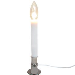 12 Silver Flameless Plug In Taper Candle With Switch by Hudson 46